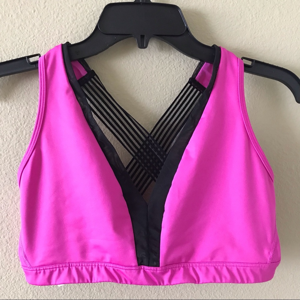 VS Sport Long Line Plunge Pink Sports Bra